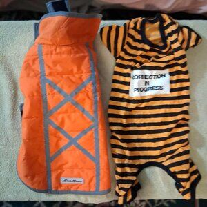 Dog Eddie Bauer Winter Vest and Corrections Halloween Costume - Size Medium